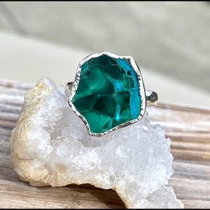 Malachite in Chrysocolla Ring.